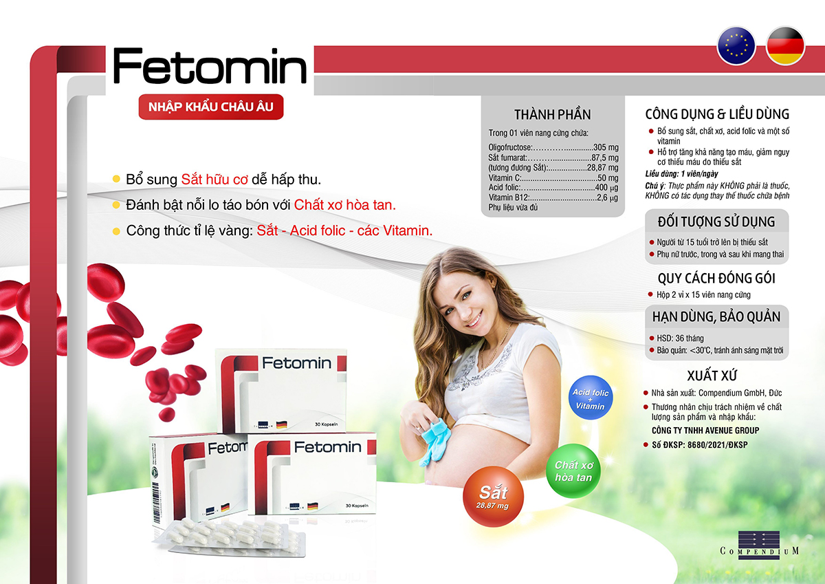 TP BVSK Viên bổ sung sắt hữu cơ Fetomin